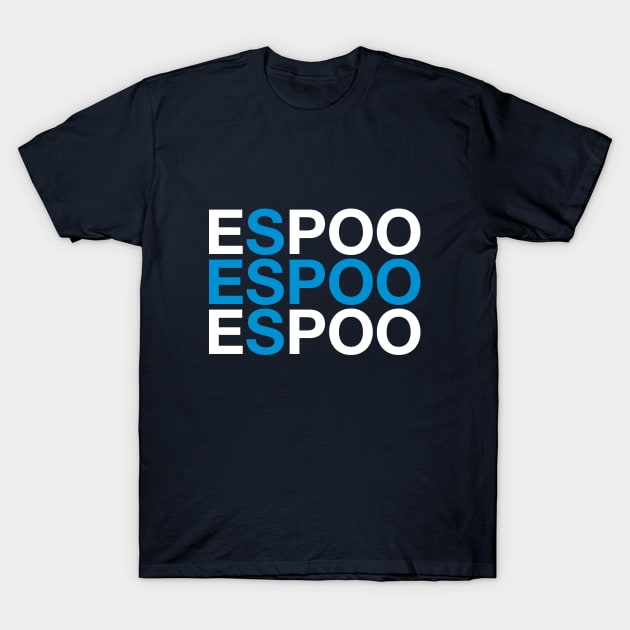 ESPOO Finnish Flag T-Shirt by eyesblau